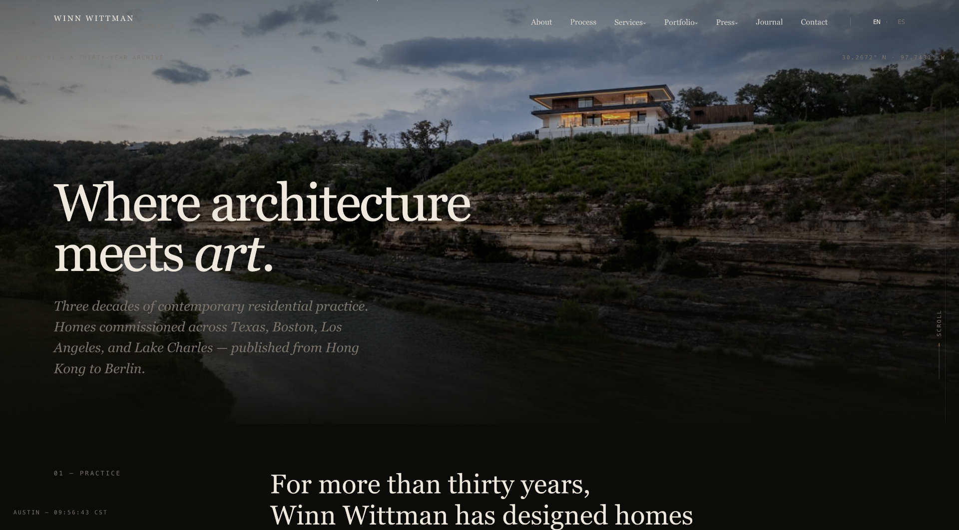 Winn Wittman Architecture website screenshot