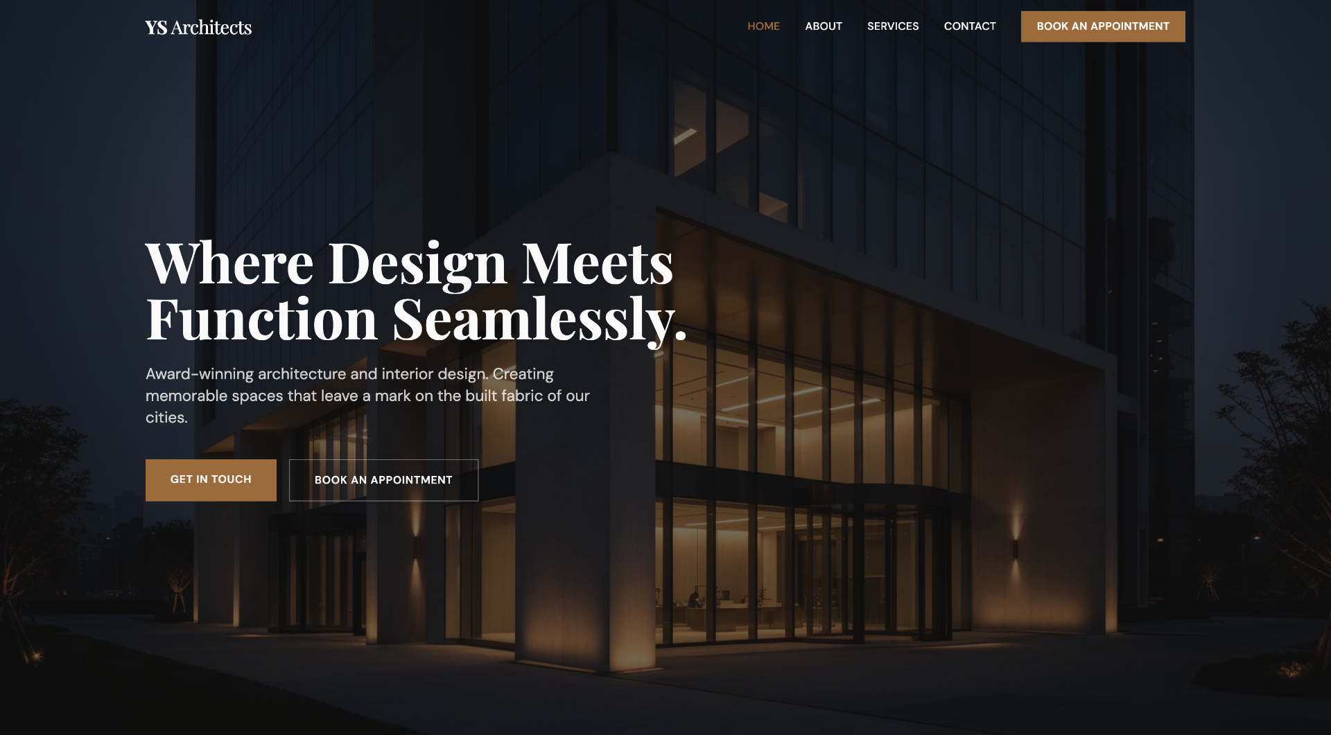 YS Architecture website screenshot